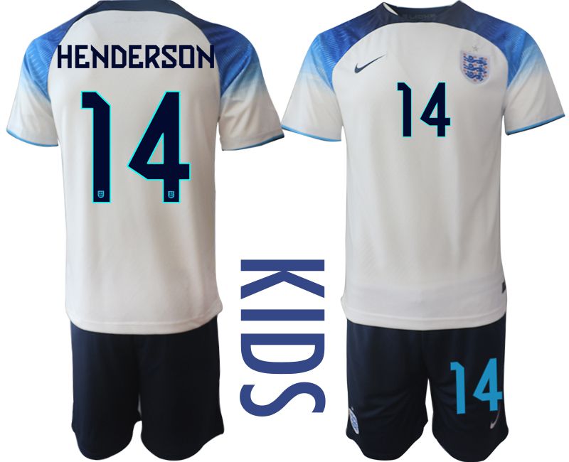 Youth 2022 World Cup National Team England home white #14 Soccer Jersey